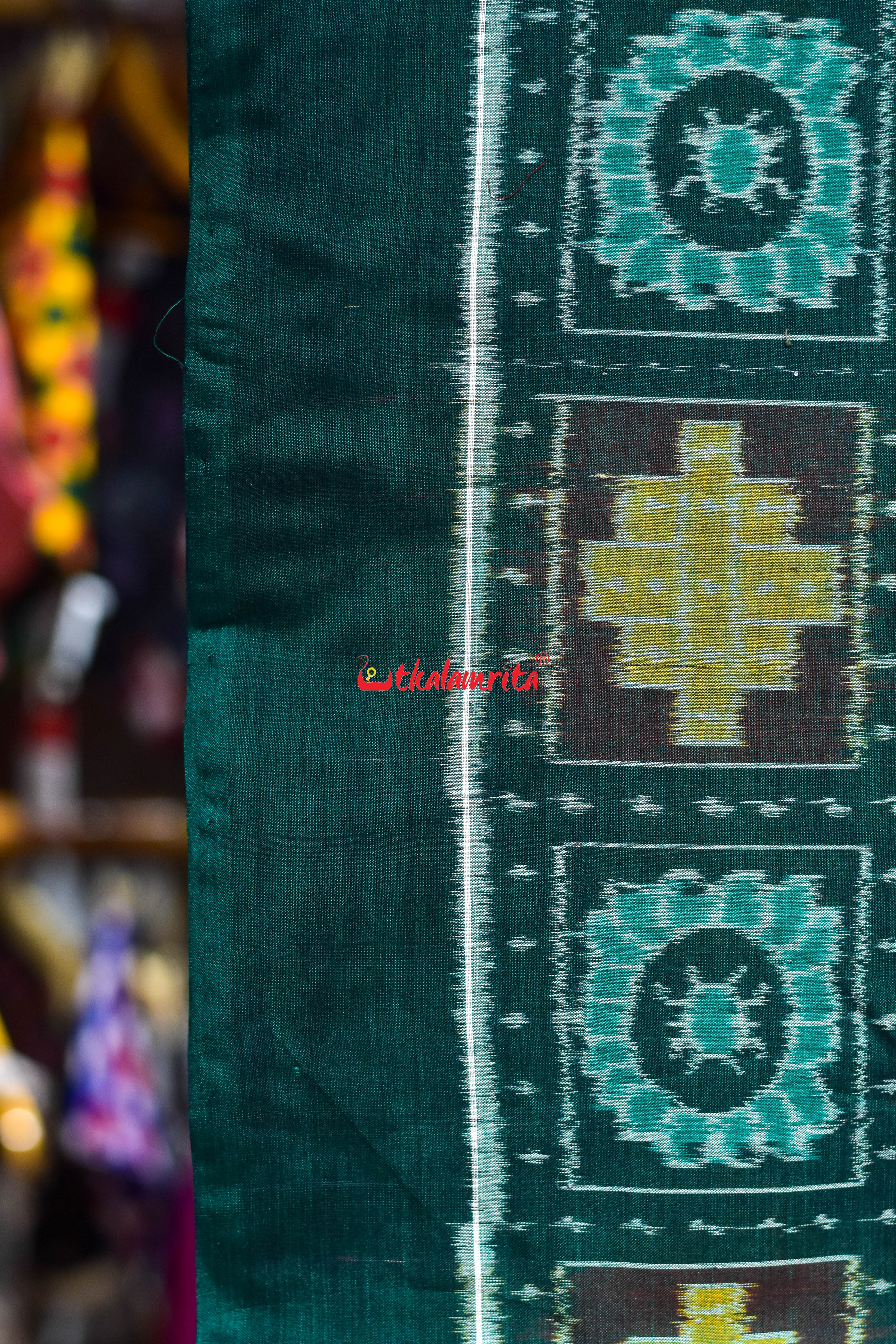 Green Dasakothi Sambalpuri Cotton (Fabric)