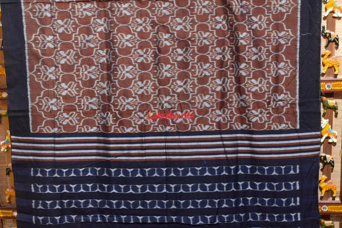 Butterfly Brown Maniabandha Cotton Saree