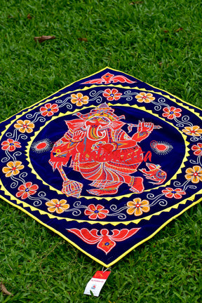 Red Ganesha Blue Patch Applique