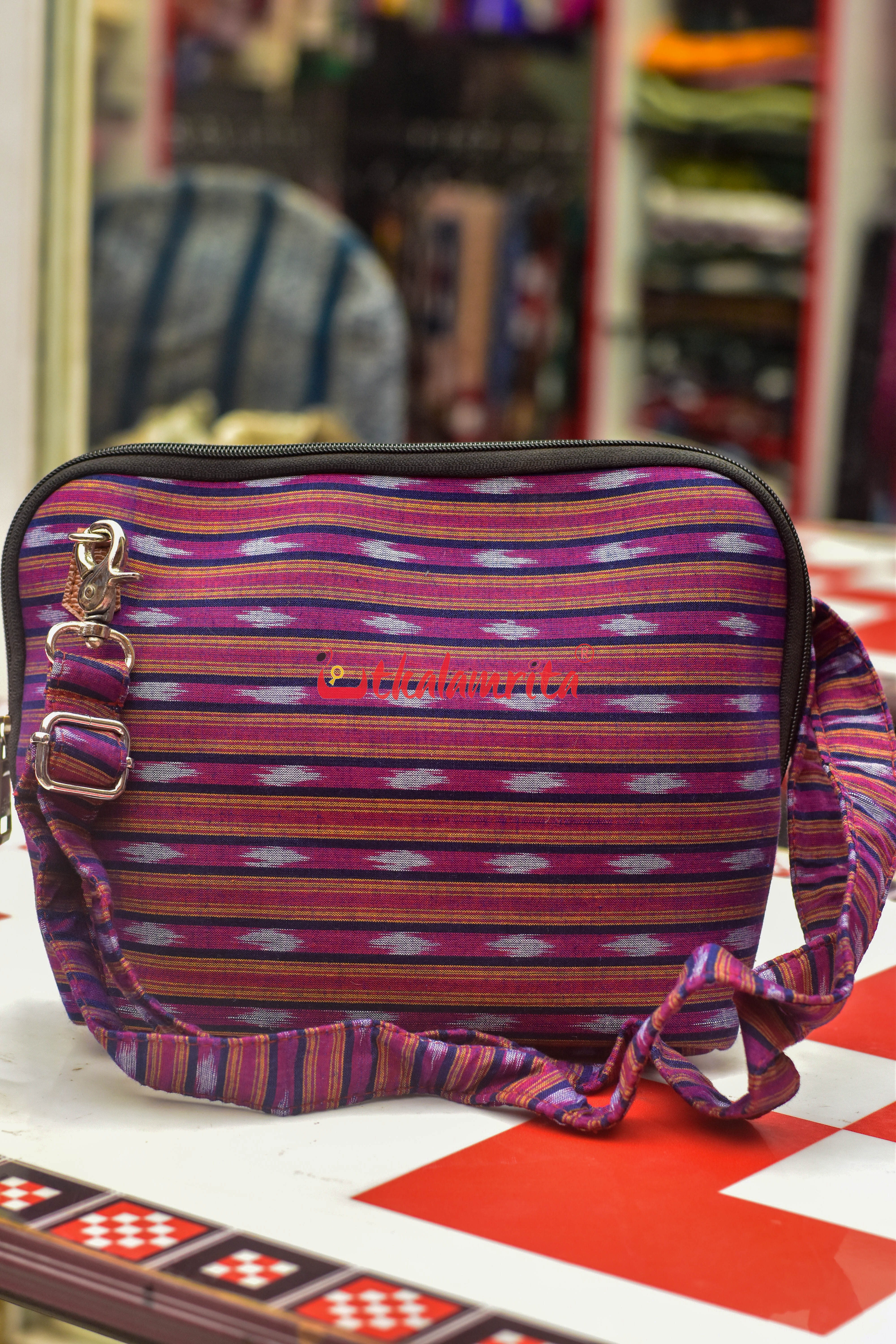 Grey Dots Magenta Big Sling Bag