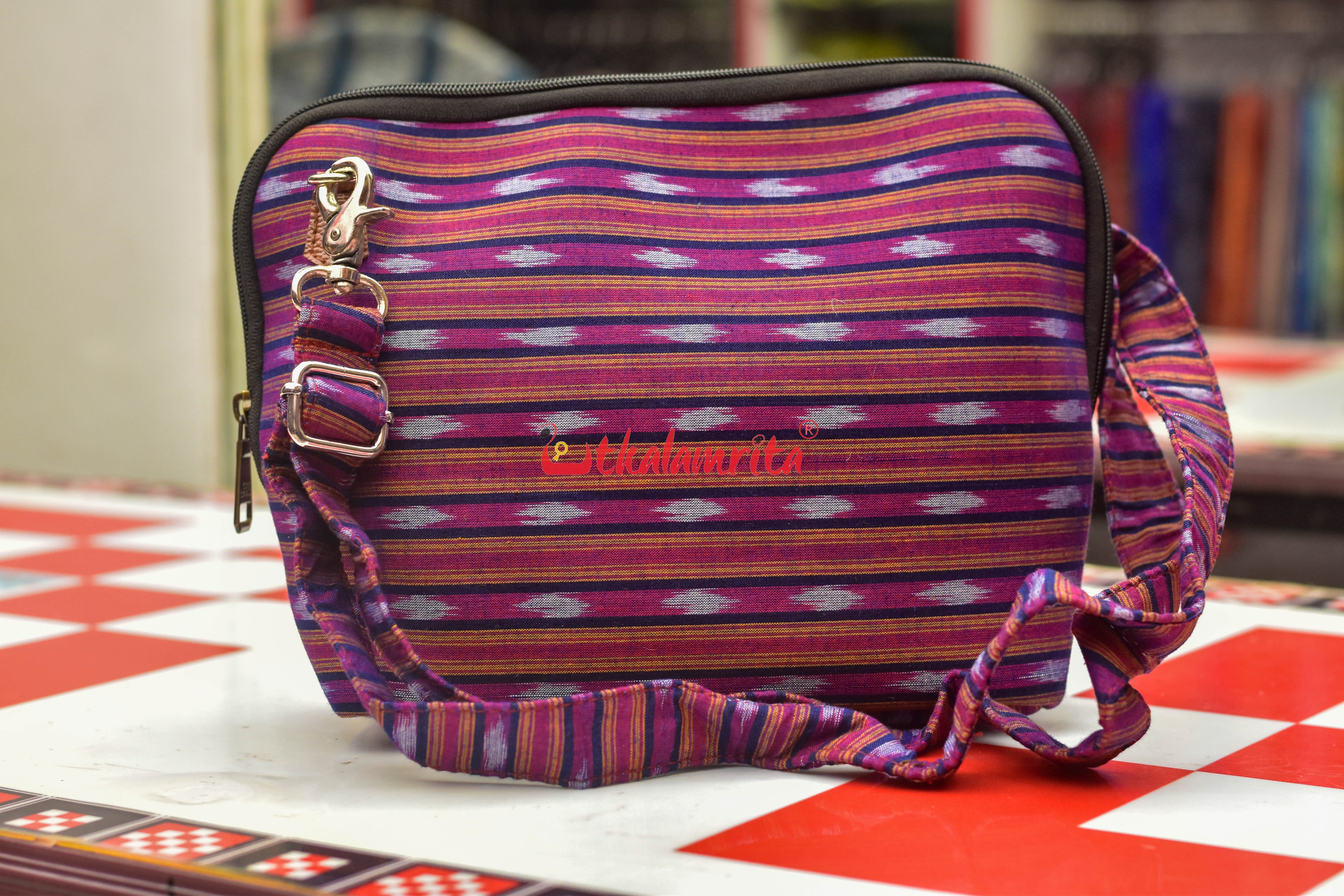 Grey Dots Magenta Big Sling Bag