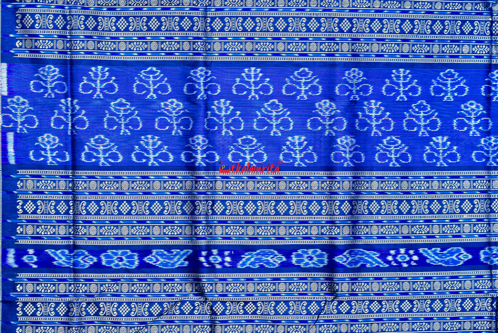 Aqua Tribal Bomkai Silk Saree