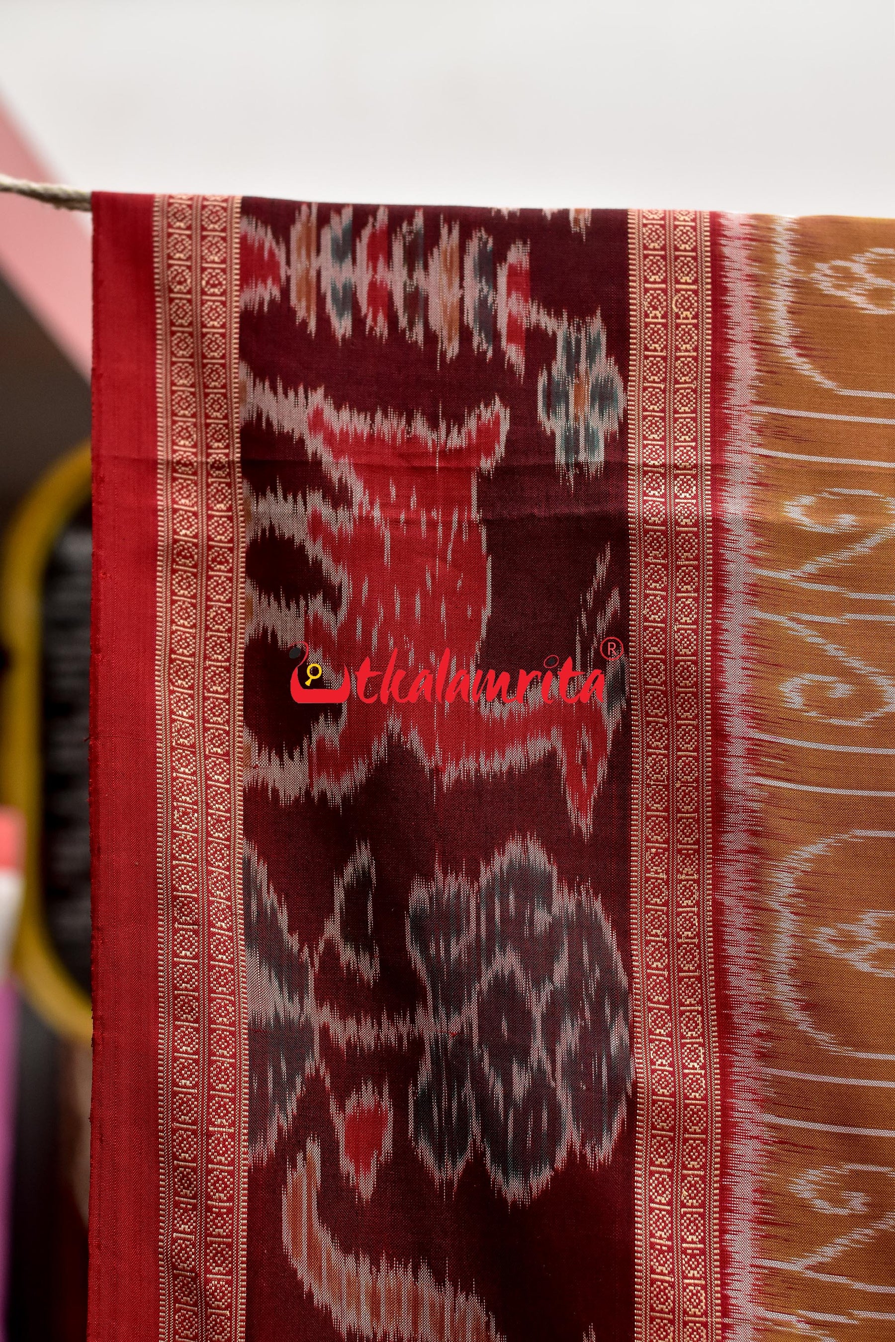 8 Motifs Brown Khandua Silk Saree