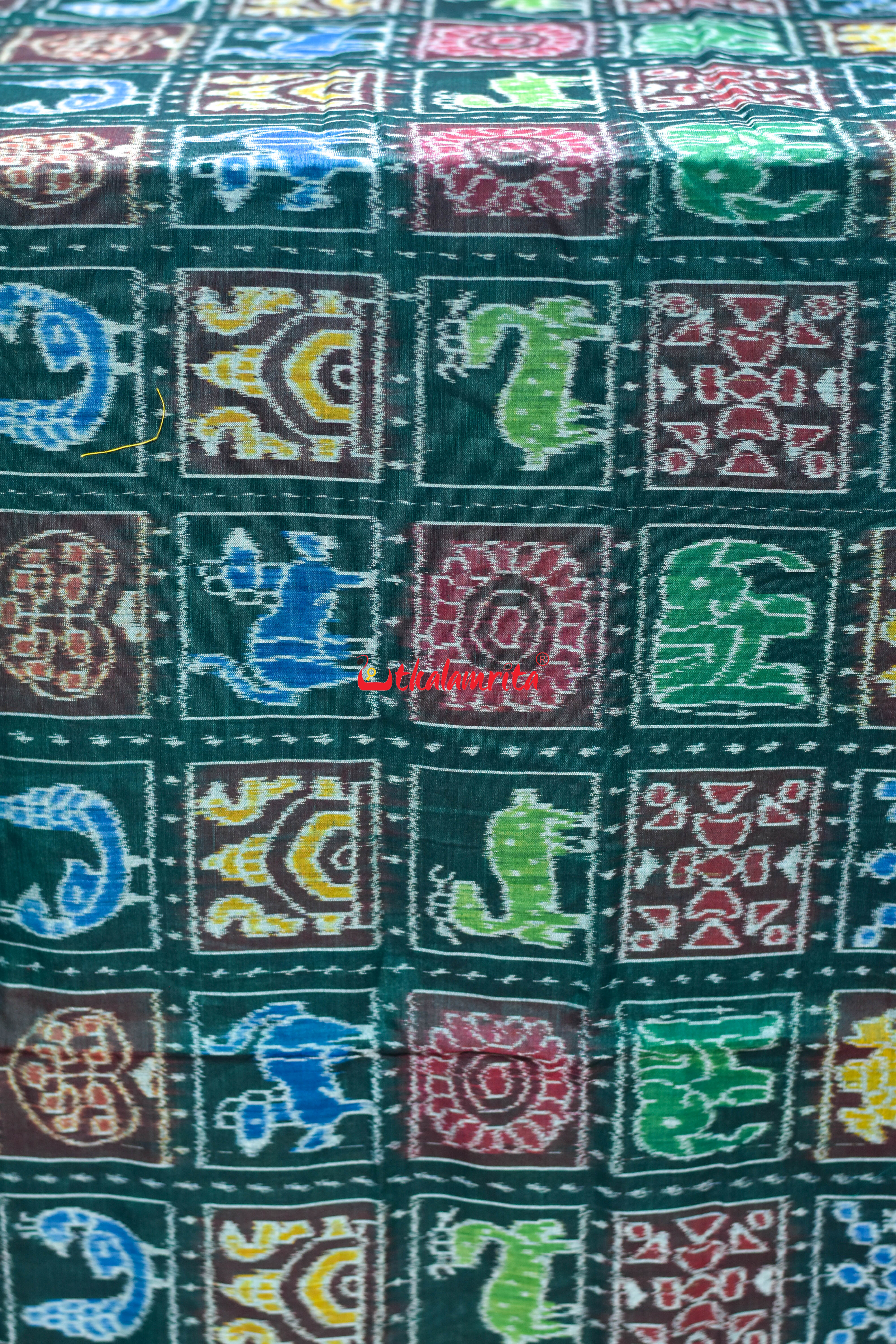 Green Dasakothi Sambalpuri Cotton (Fabric)