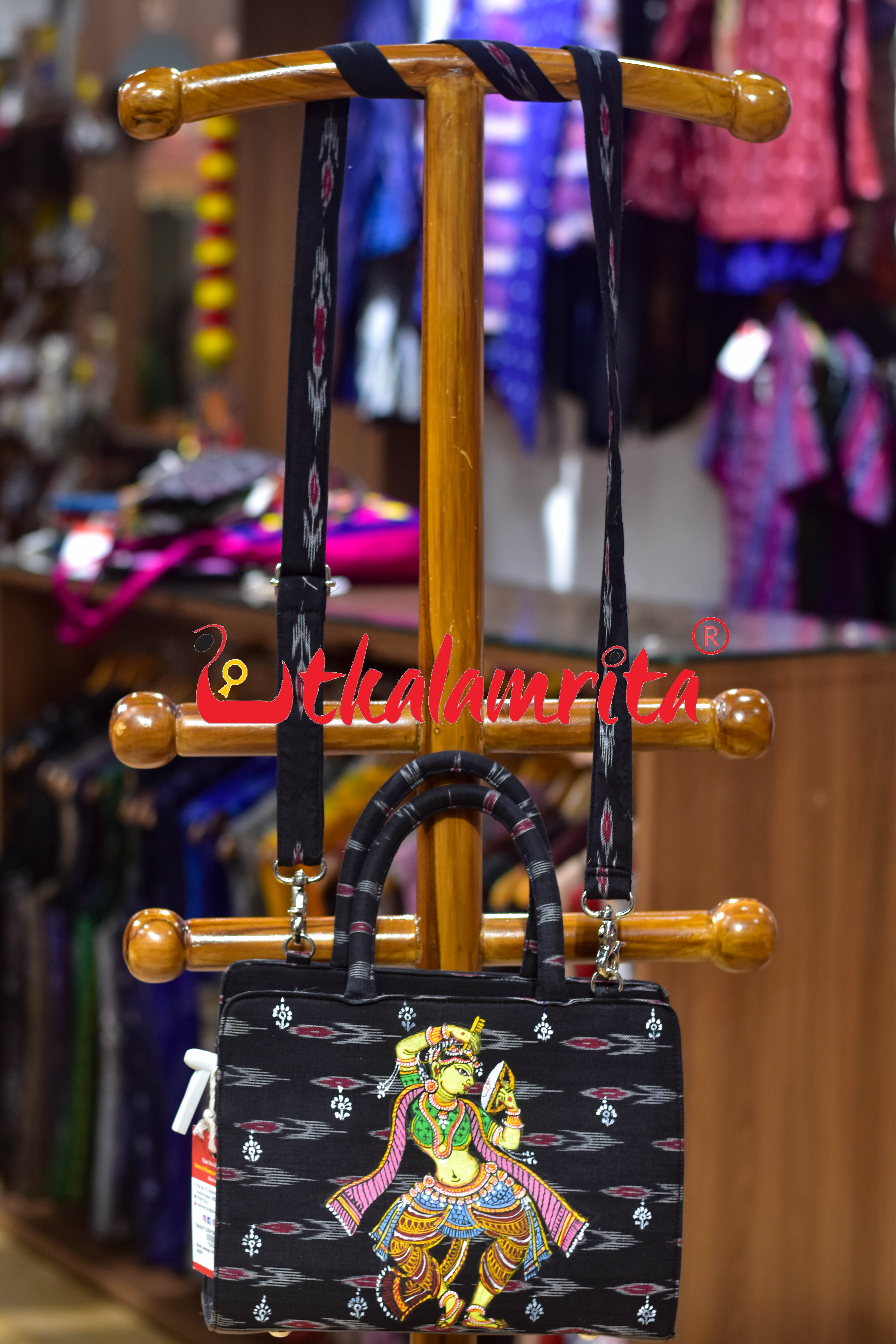 Black Labanga Pattachitra Vanity Bag