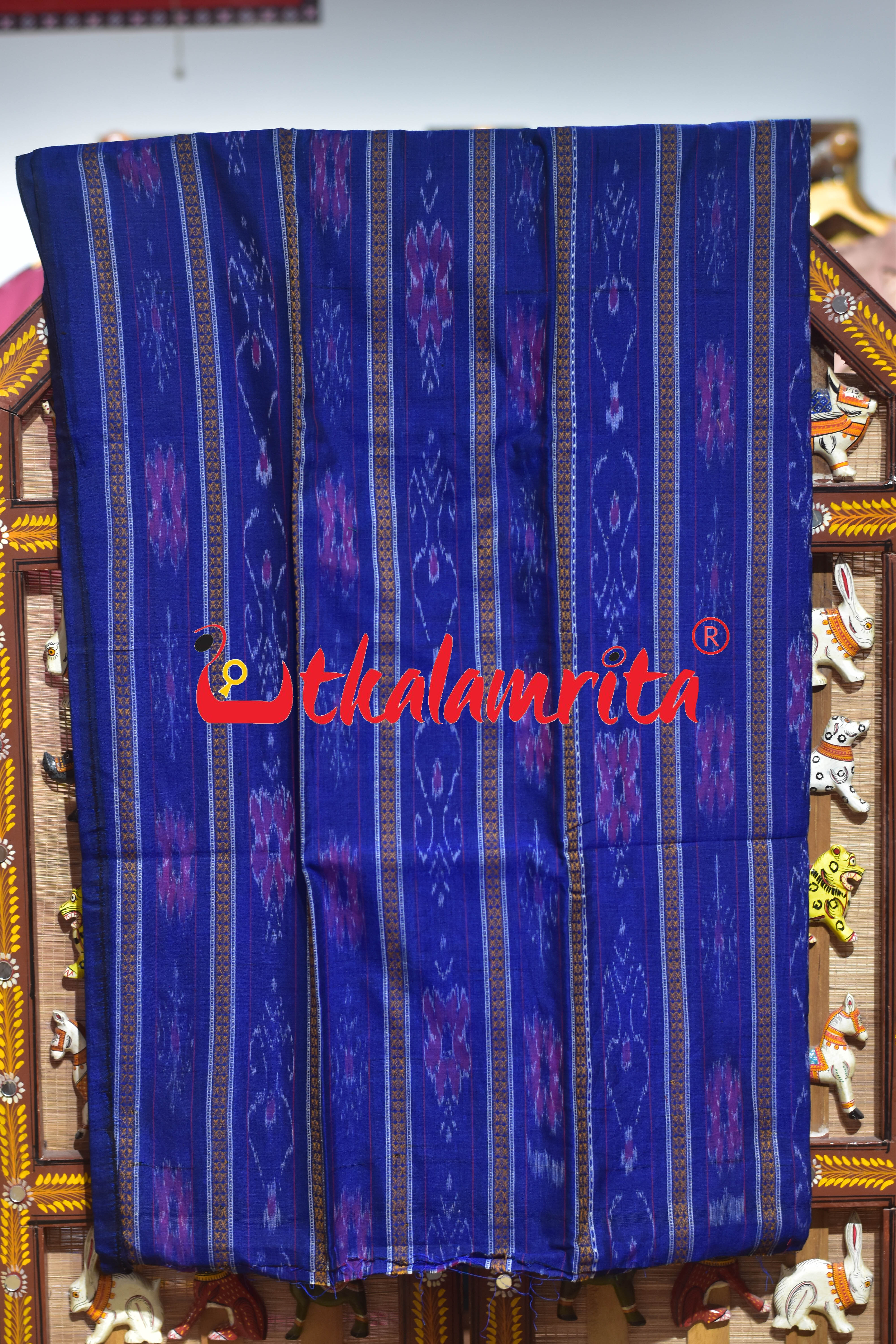Blue Red Flower Body Cotton Dress Set