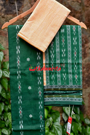 Deep Green Matha Pasapali Flower Dress Set