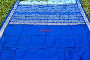 Aqua Tribal Bomkai Silk Saree