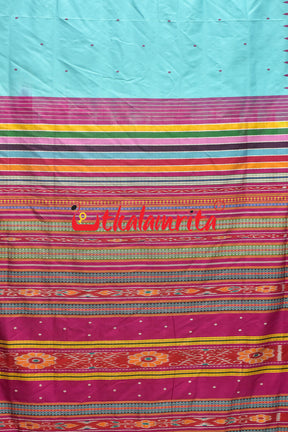 Surf with Rani Pink Berhampuri Double Anchal Silk Saree