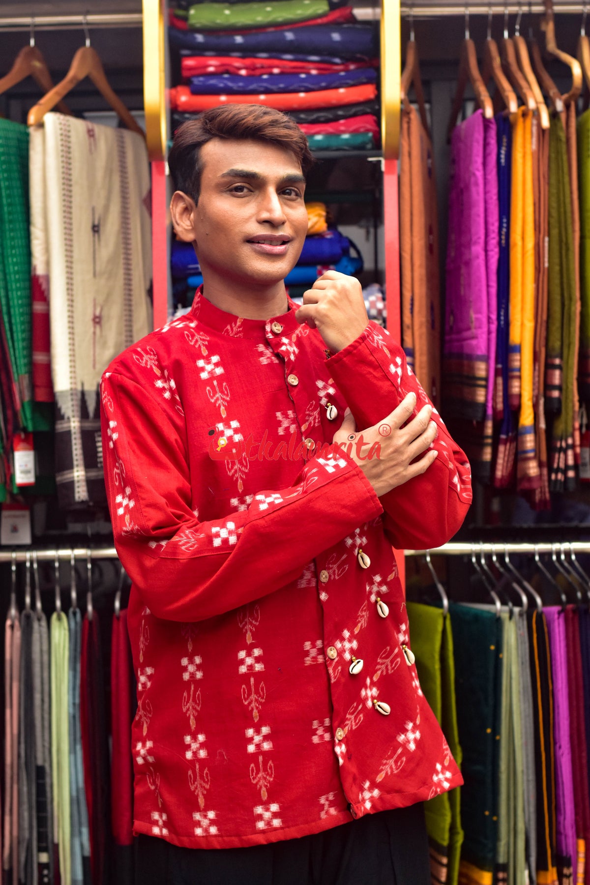 Pasapali & Flower (Men's Half Sherwani)
