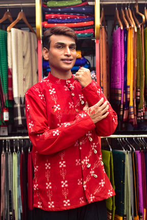 Pasapali & Flower (Men's Half Sherwani)
