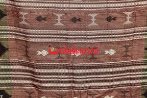 Tussar Kotpad White Maroon Border Stripes Saree