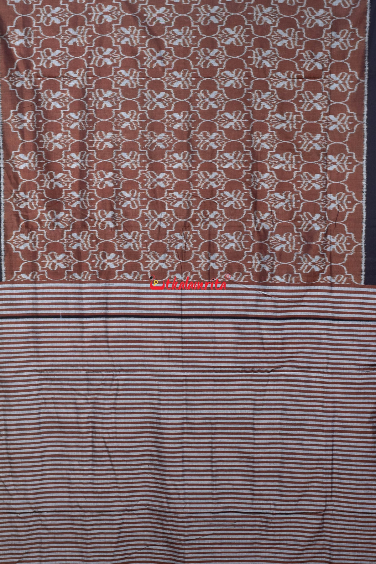 Butterfly Brown Maniabandha Cotton Saree