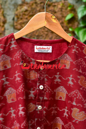 Maroon Ducks And Tribals Ladies Kurta