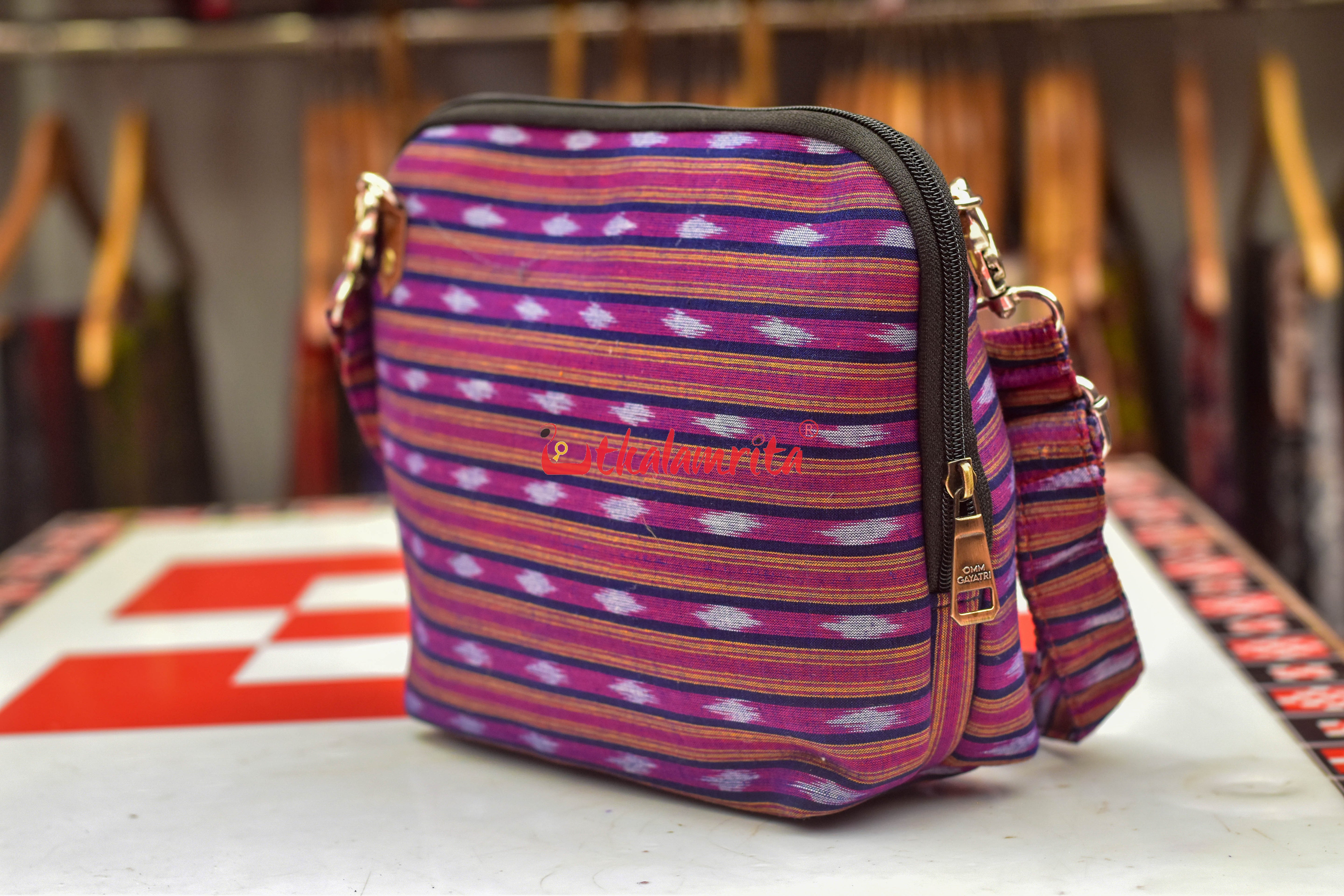 Grey Dots Magenta Big Sling Bag