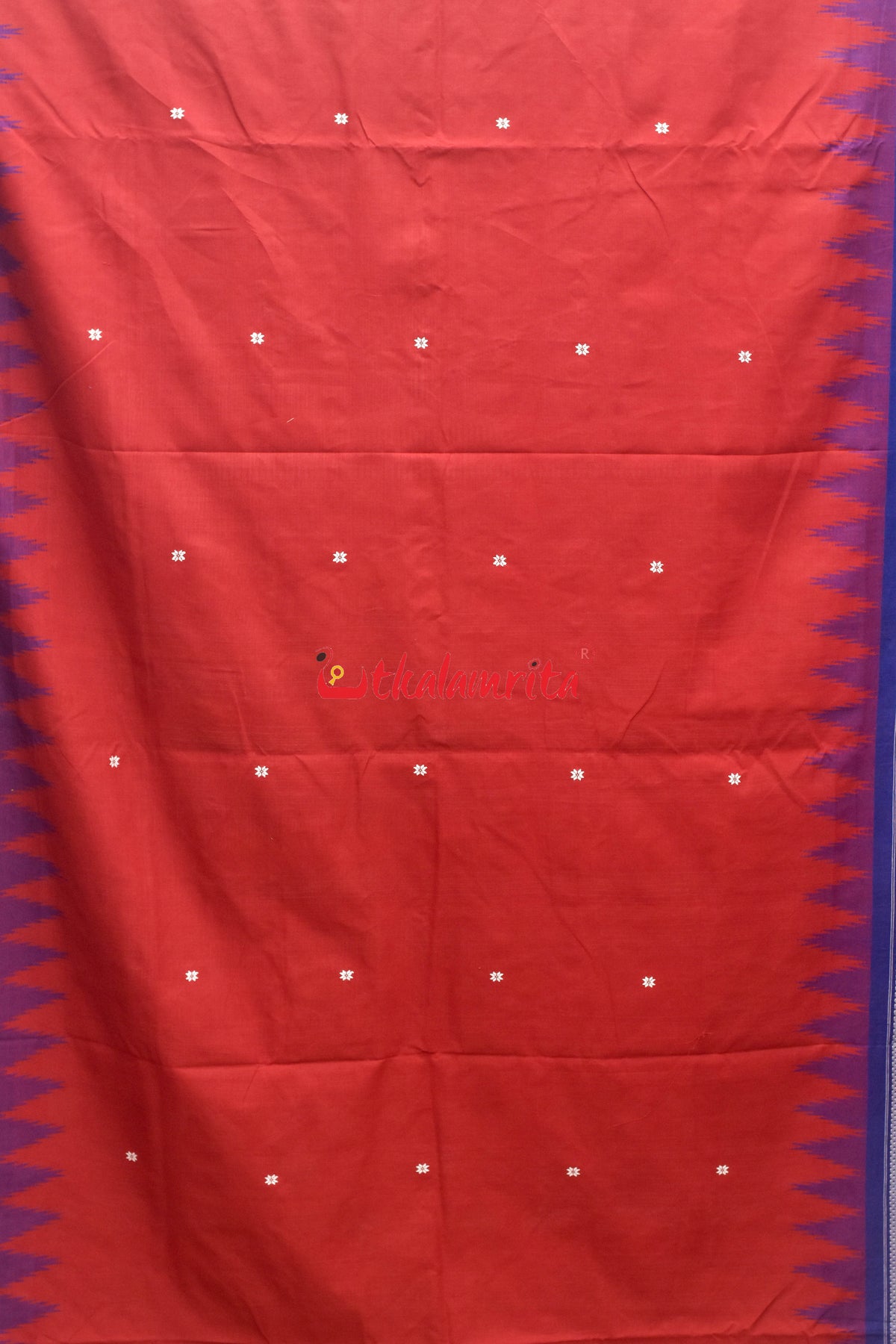 Red Blue Original Ganjam Bomkai Cotton Saree