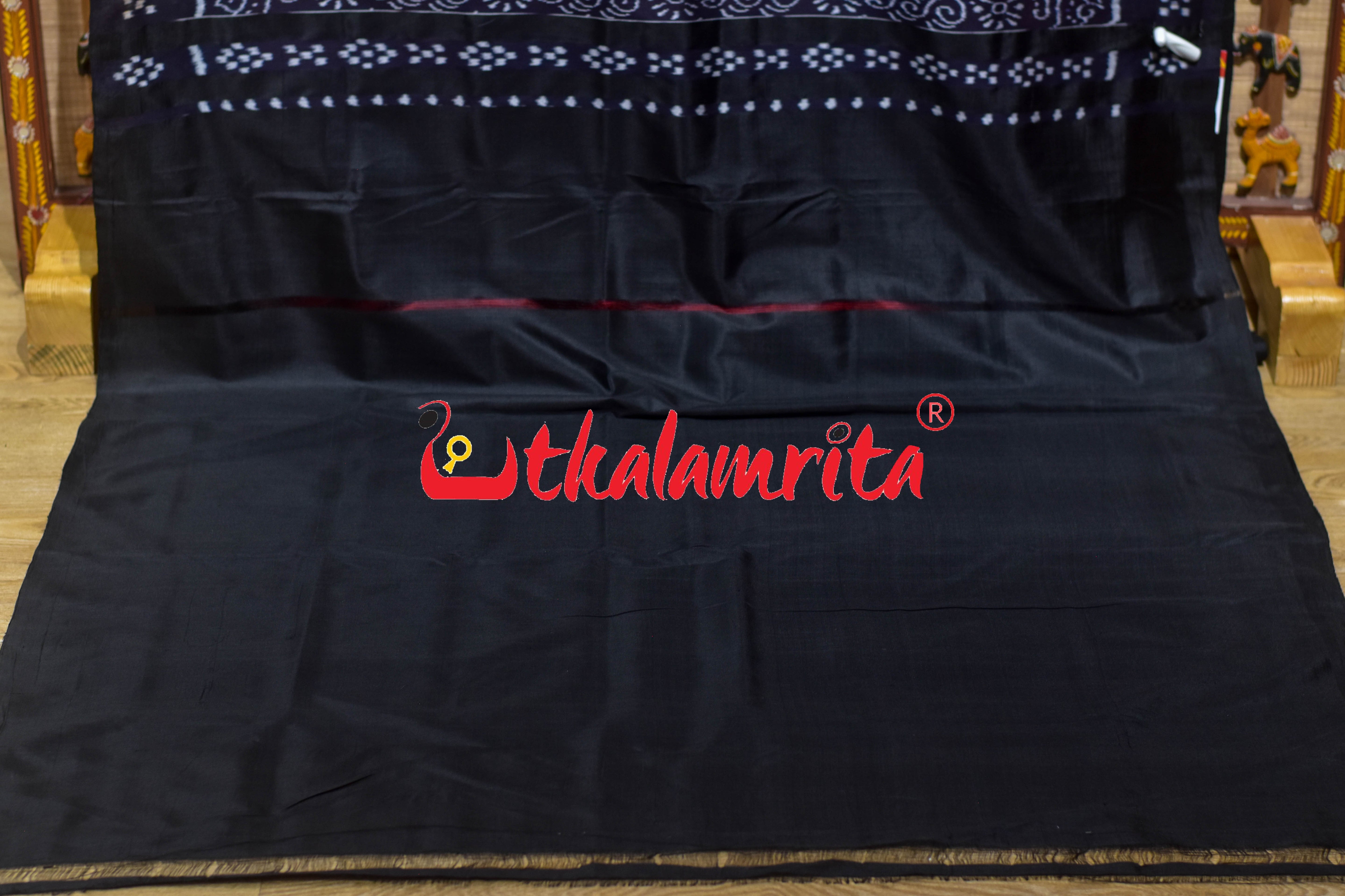 Red Black Pasapali Border Jhoti Anchal Khandua Silk Saree