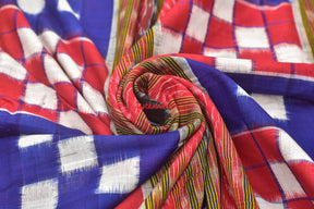 Blue Red Bichitrapuri Sambalpuri Cotton (Fabric)