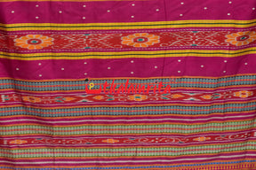 Surf with Rani Pink Berhampuri Double Anchal Silk Saree