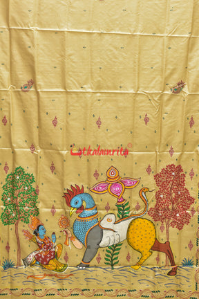 Nabagunjara Pattachitra Tussar Silk Saree