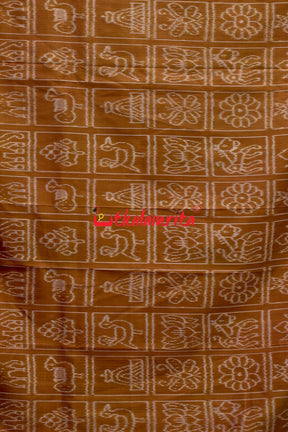 8 Motifs Brown Khandua Silk Saree
