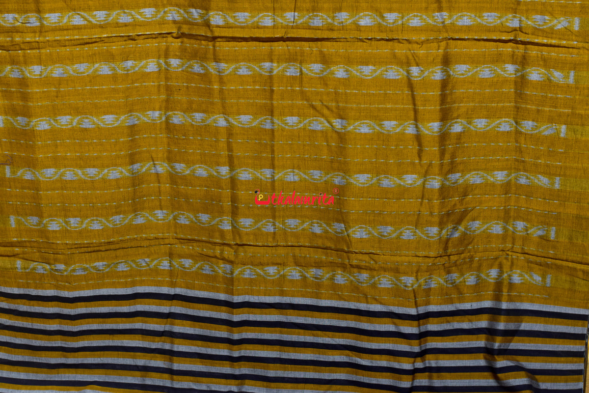 Kalara Patra Black Golden Maniabandha Cotton Saree