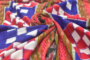 Blue Red Bichitrapuri Sambalpuri Cotton (Fabric)