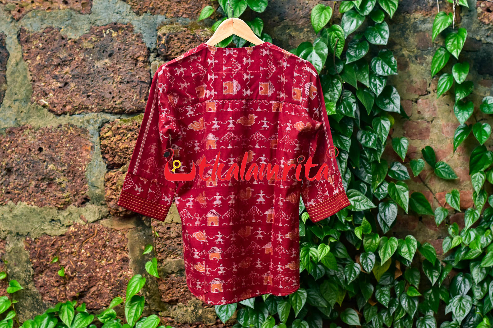 Maroon Ducks And Tribals Ladies Kurta