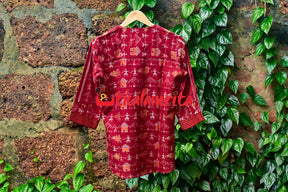 Maroon Ducks And Tribals Ladies Kurta