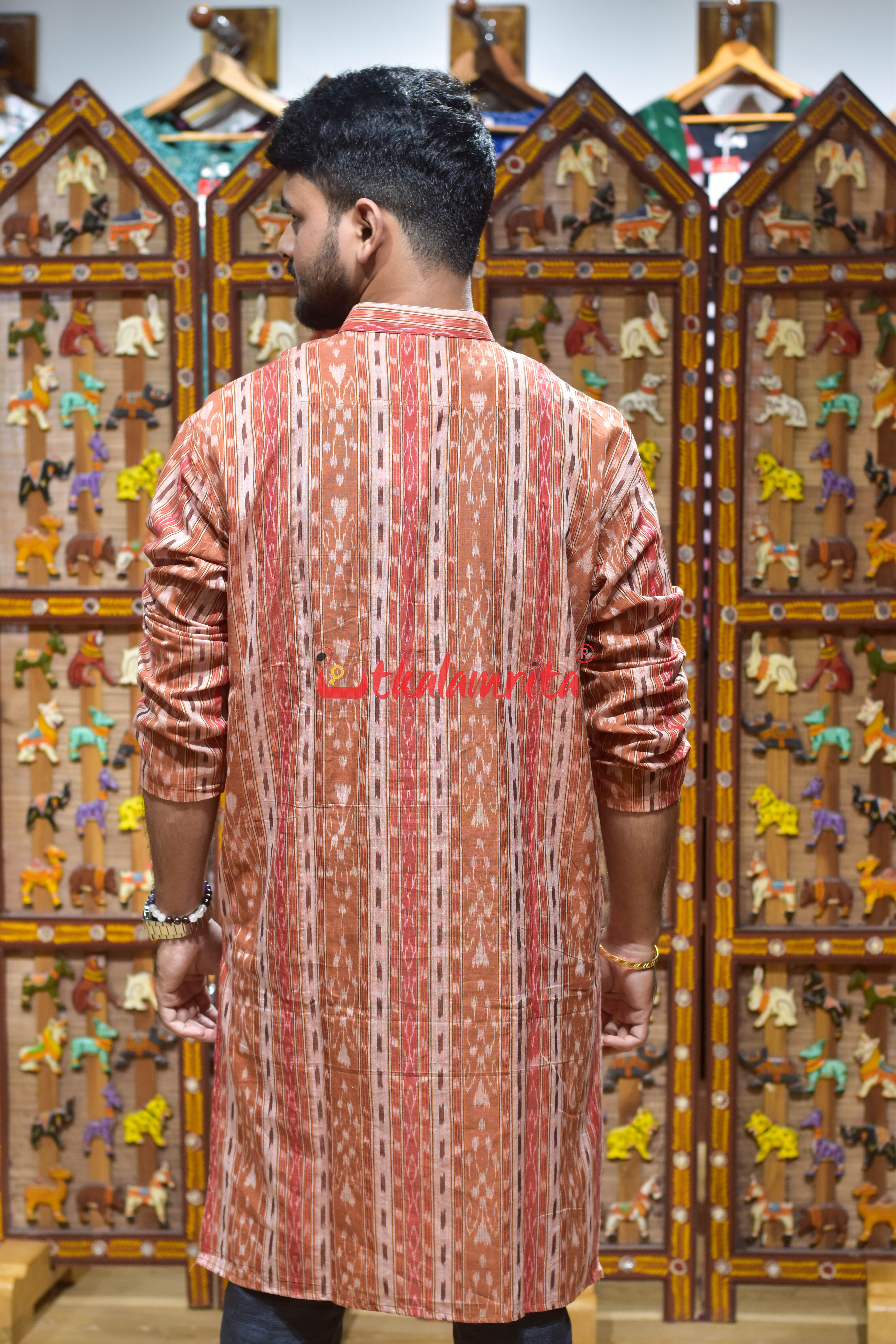 Red Brown Kangula (Men's Long Kurta)