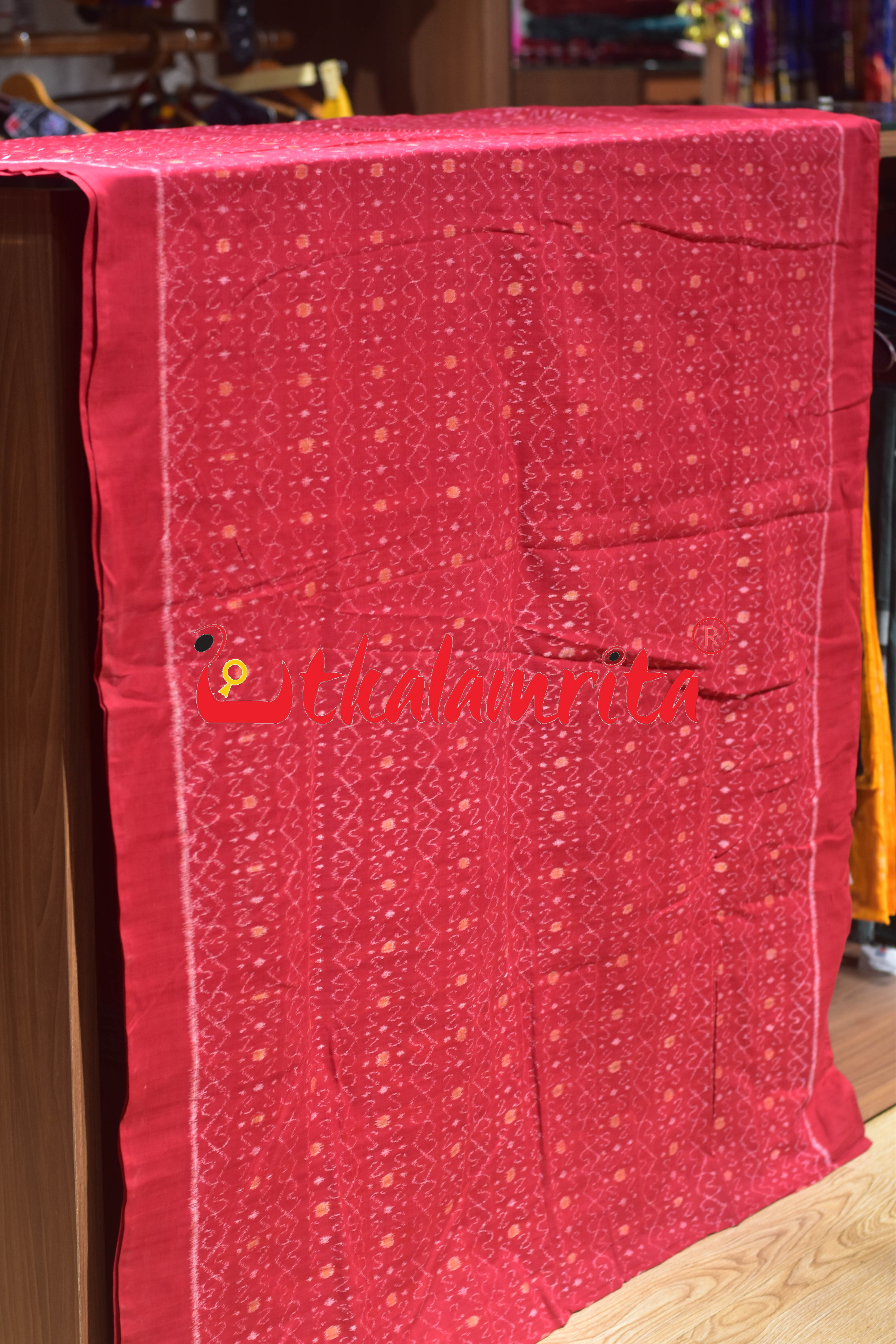Red S Bandha Sambalpuri Cotton (Fabric)