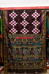 Coffee Body Pasapali Nartaki Anchal Khandua Silk Saree