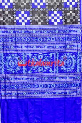 Blue Big Small Pasapali Sambalpuri Silk Saree