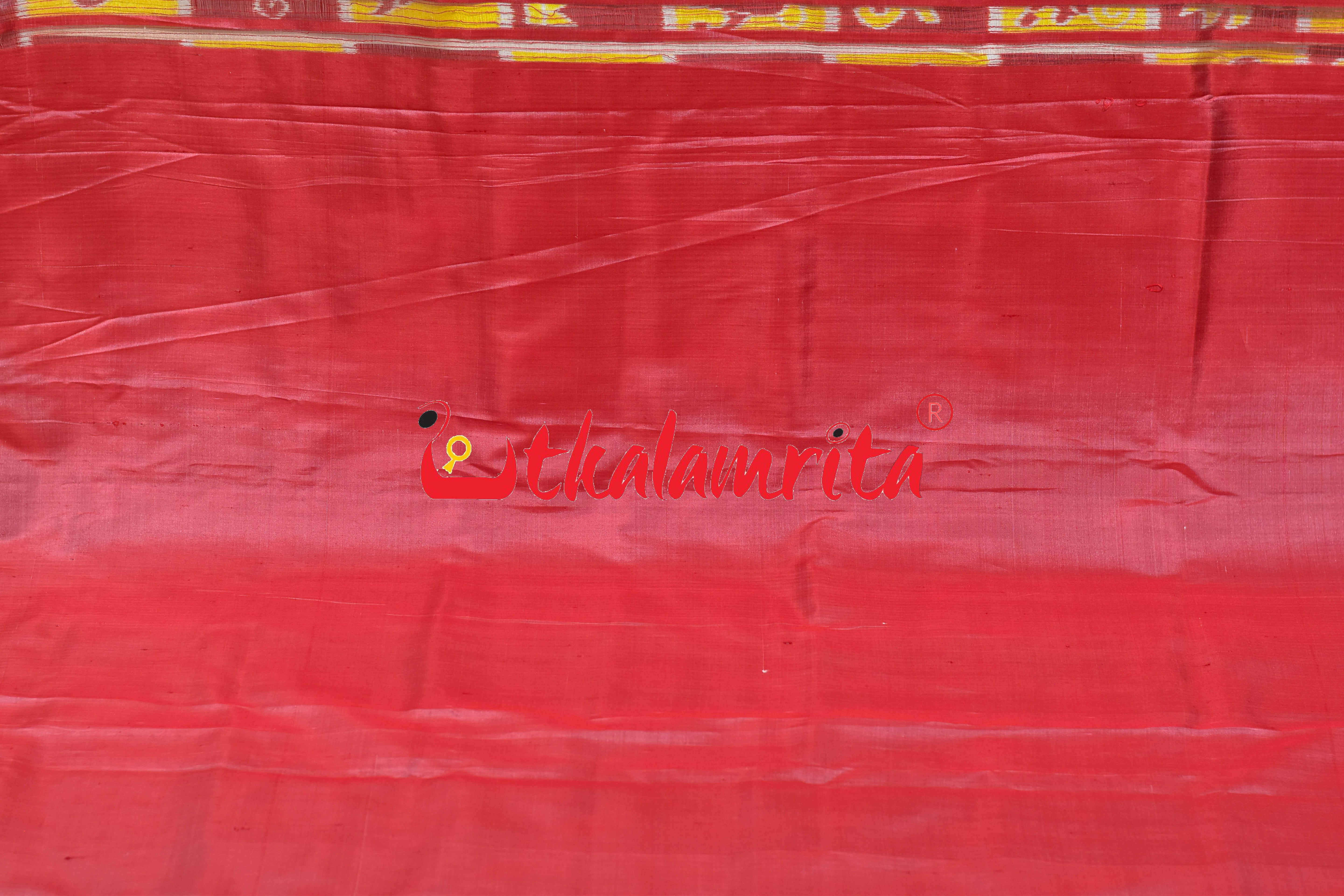 Yellow Red Nabakothi Khandua Silk Saree