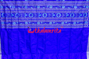 Blue Big Small Pasapali Sambalpuri Silk Saree