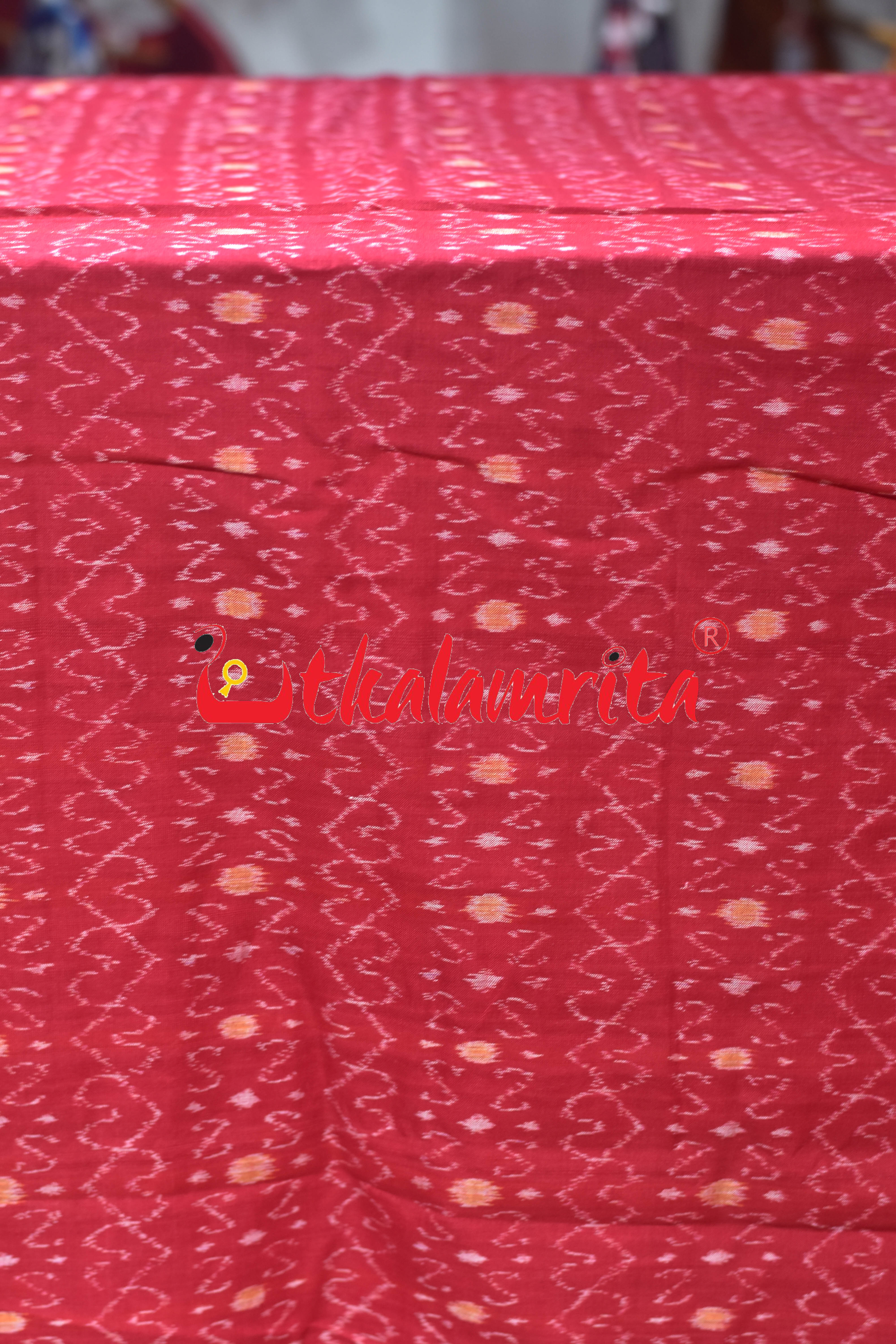Red S Bandha Sambalpuri Cotton (Fabric)