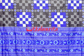 Blue Big Small Pasapali Sambalpuri Silk Saree