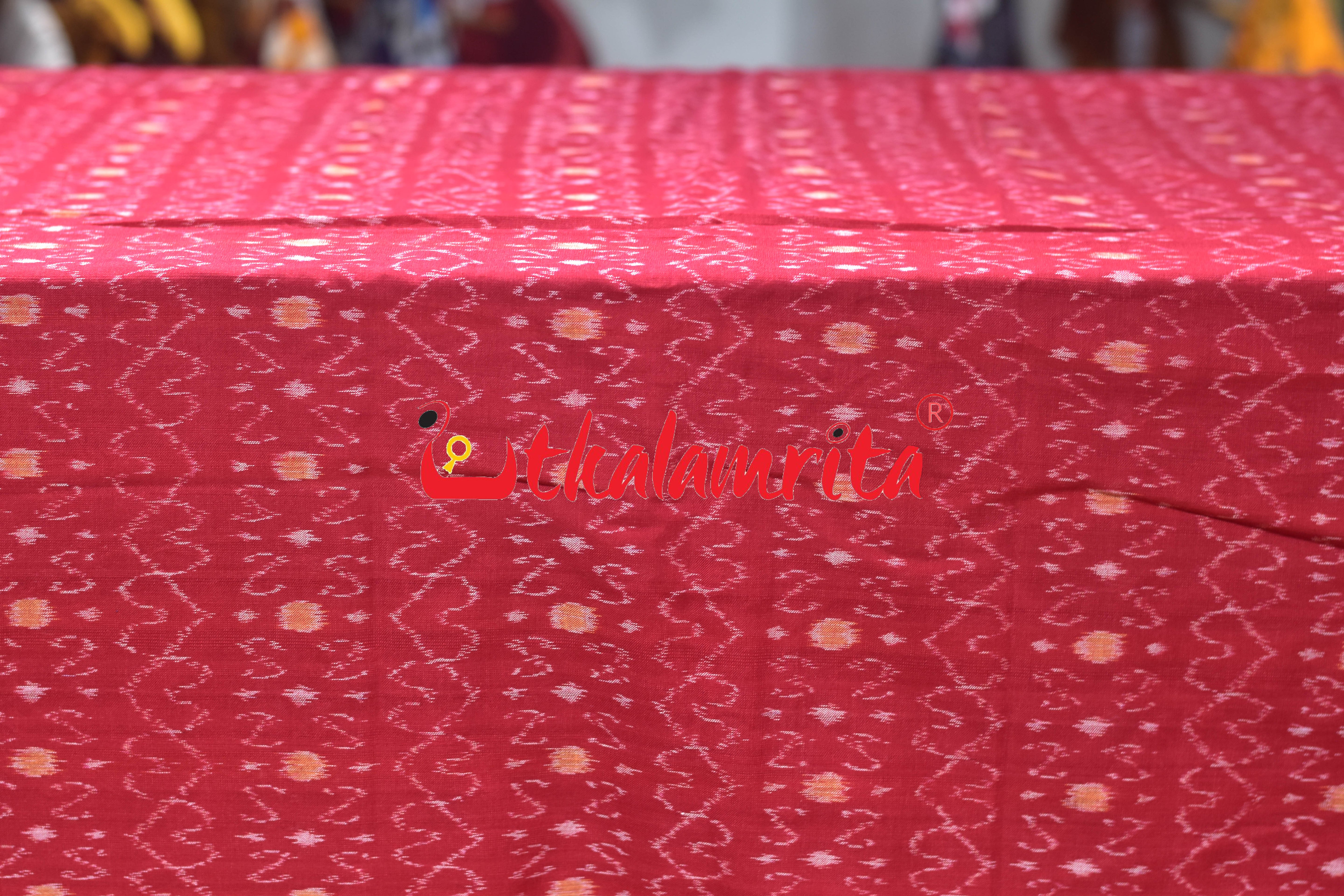 Red S Bandha Sambalpuri Cotton (Fabric)