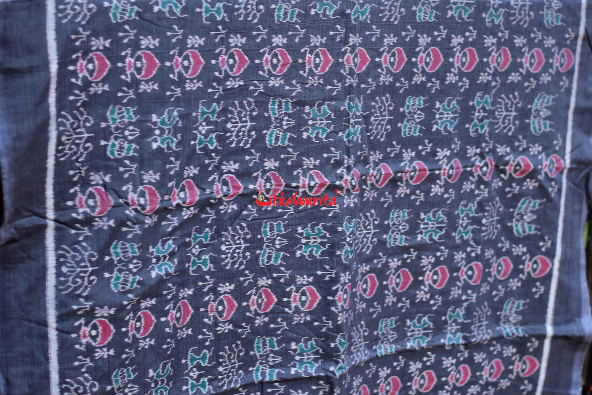 Grey Tribal Kalasi Paper Desigmn Sambalpuri Cotton (Fabric)
