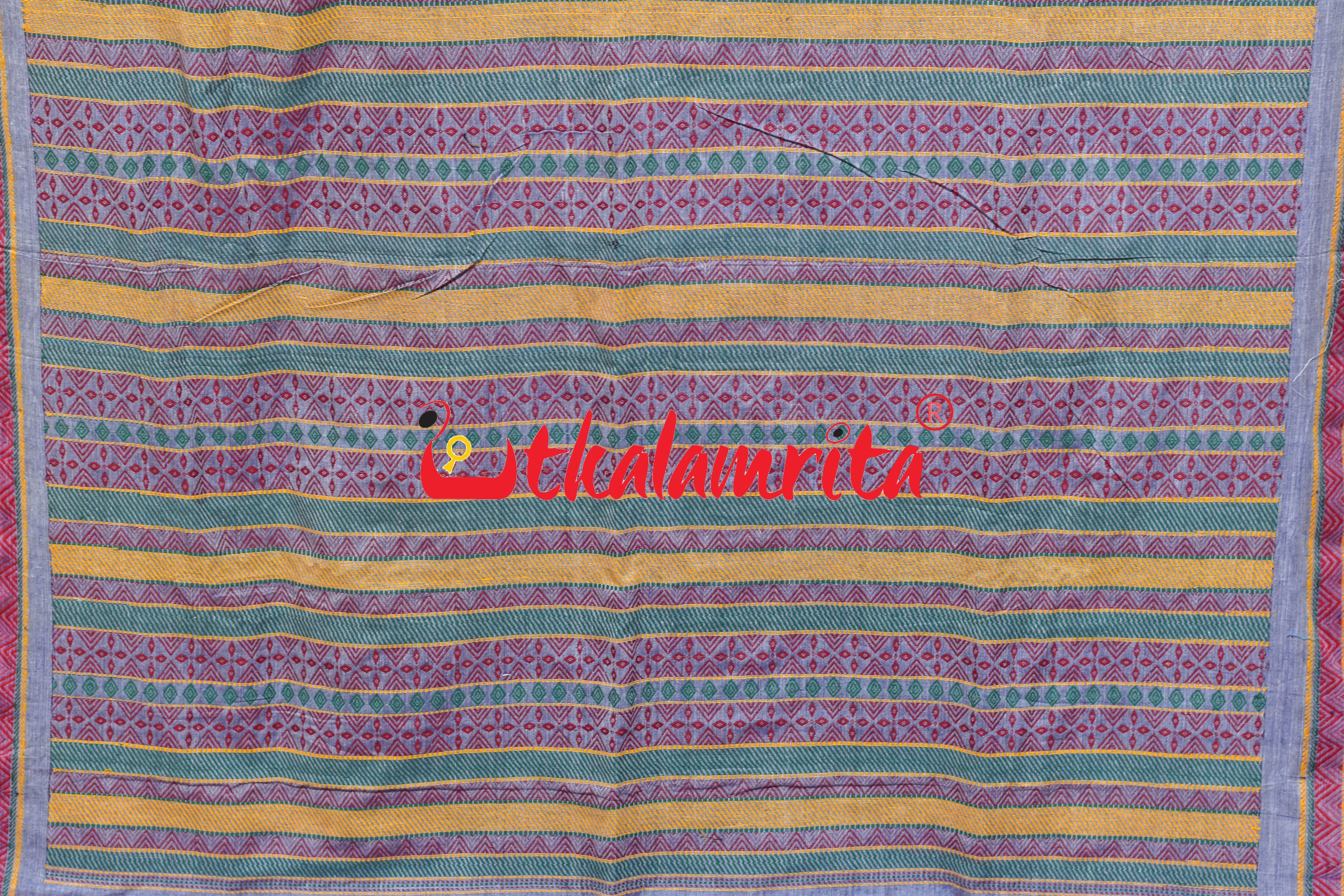 Grey Blue Dongria Cotton Saree
