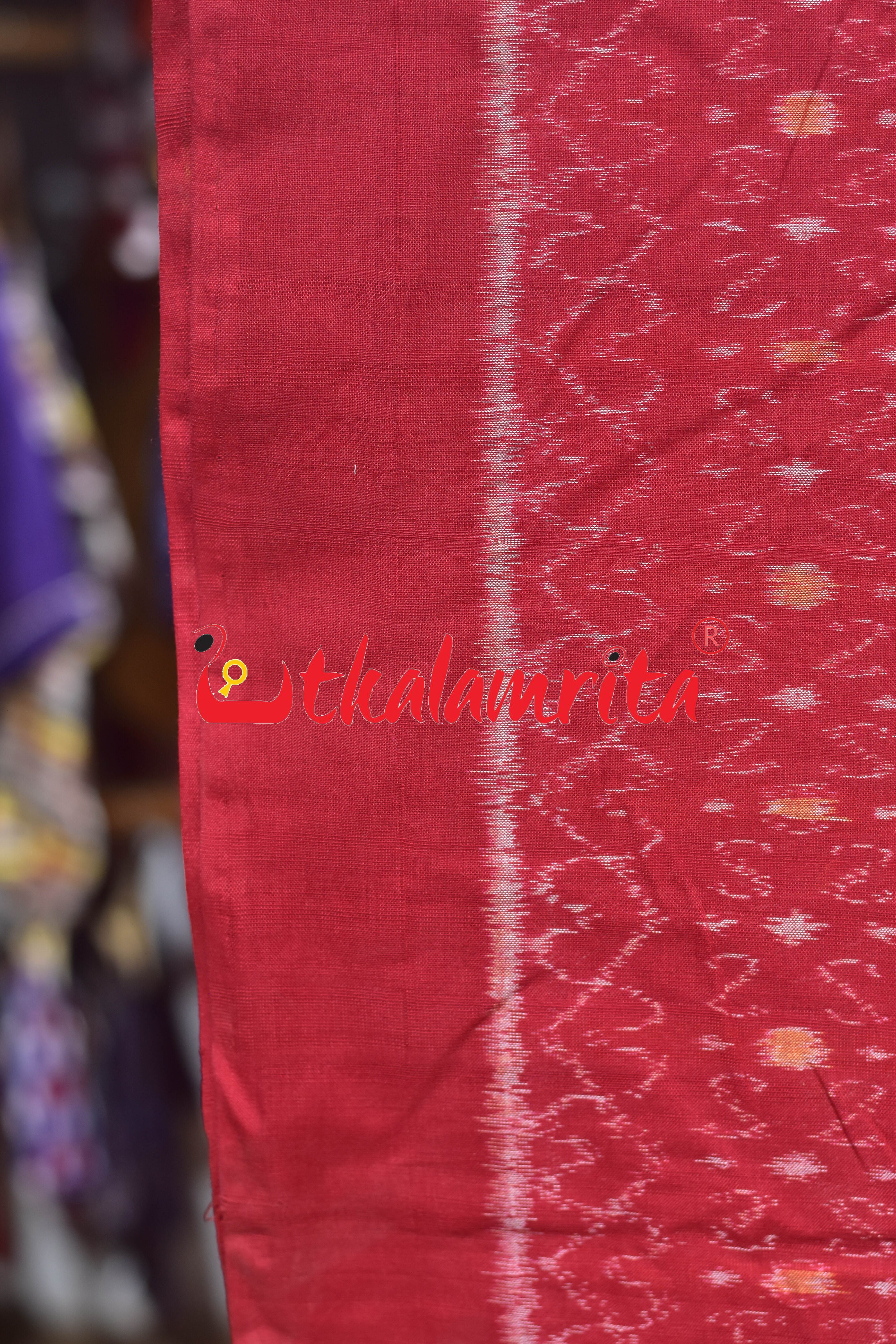 Red S Bandha Sambalpuri Cotton (Fabric)