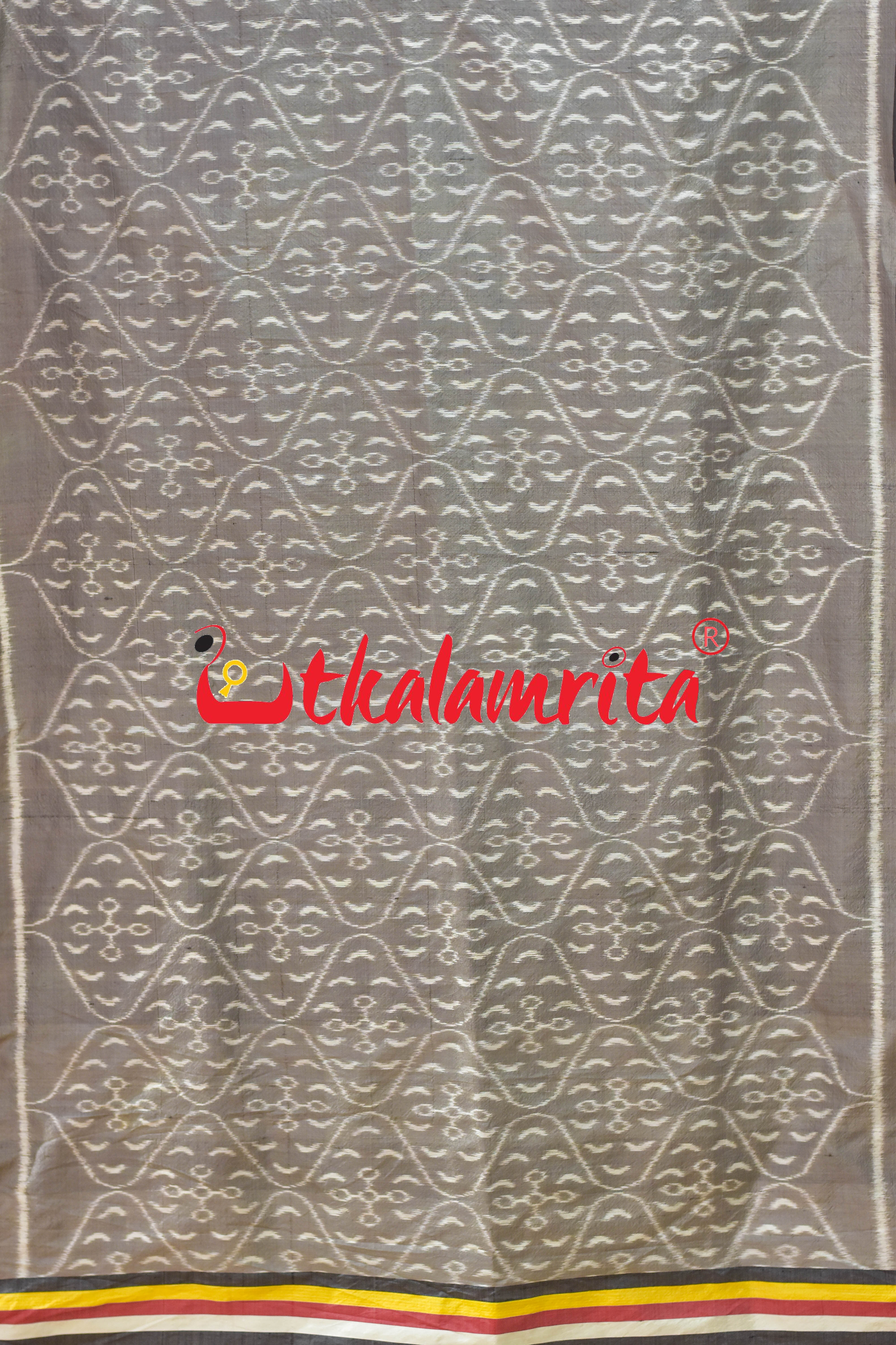 Grey Chungudia Daali Khandua Silk (Dupatta)