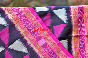 Pataka Magenta Khandua Silk Saree