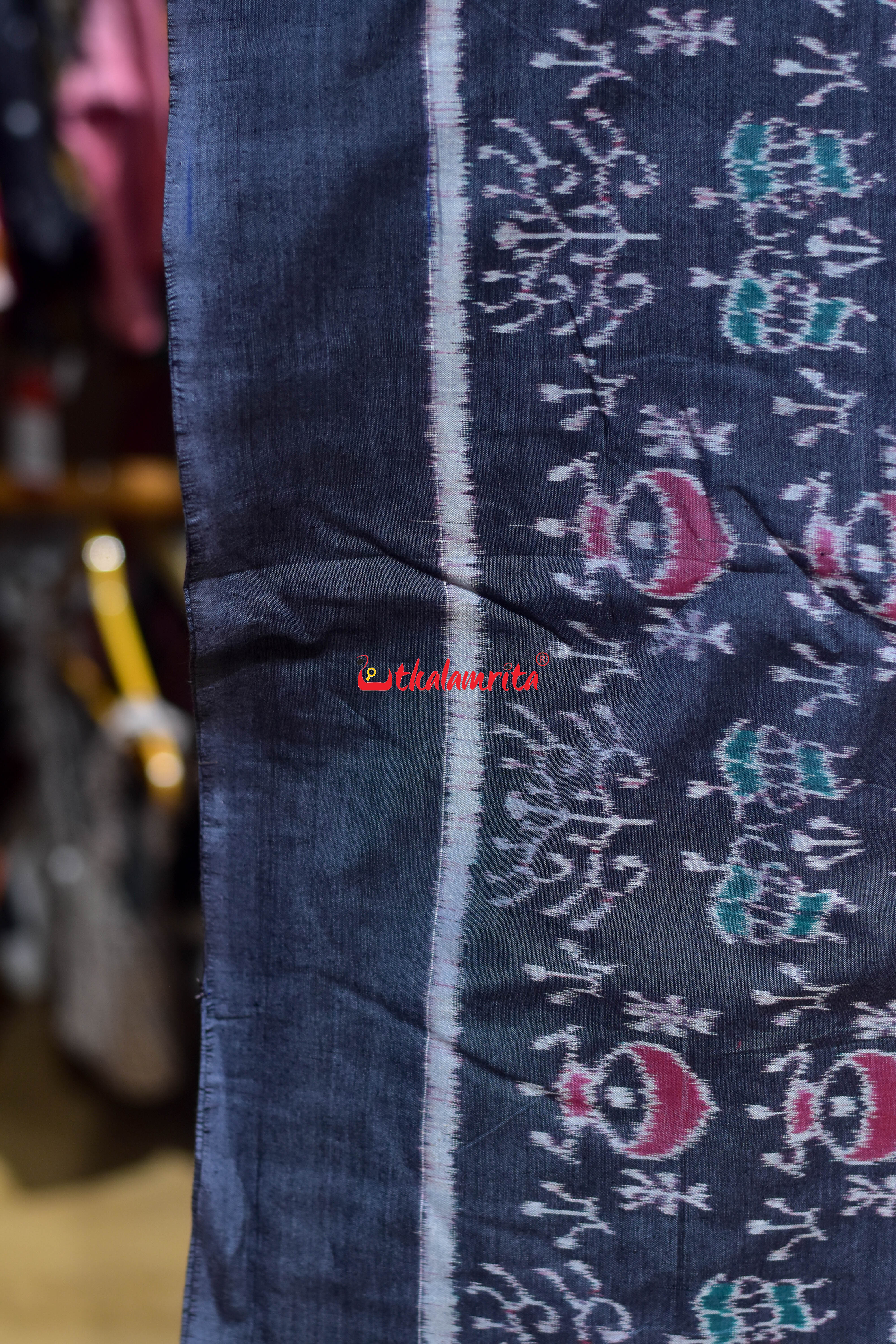 Grey Tribal Kalasi Paper Desigmn Sambalpuri Cotton (Fabric)