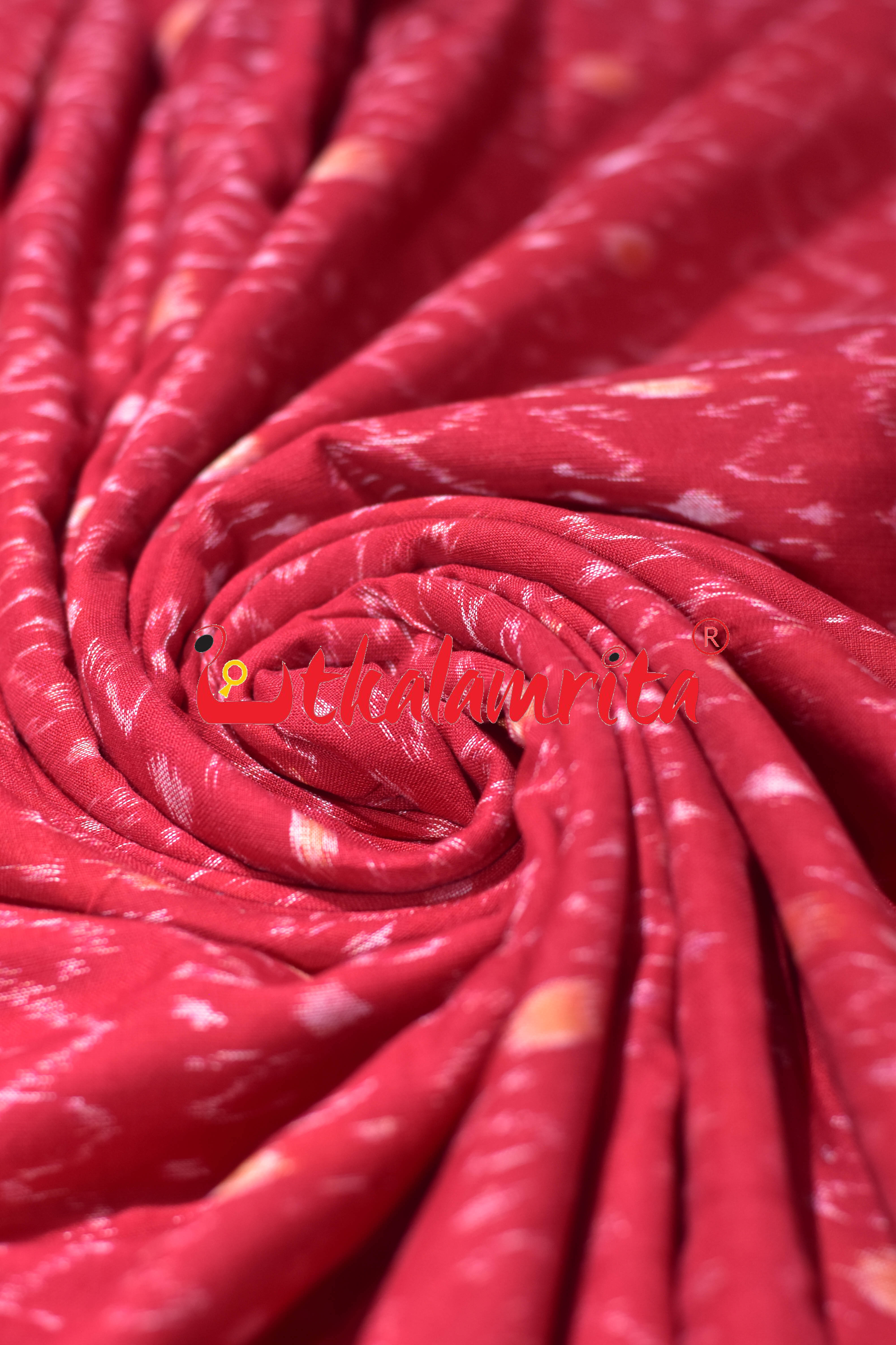 Red S Bandha Sambalpuri Cotton (Fabric)