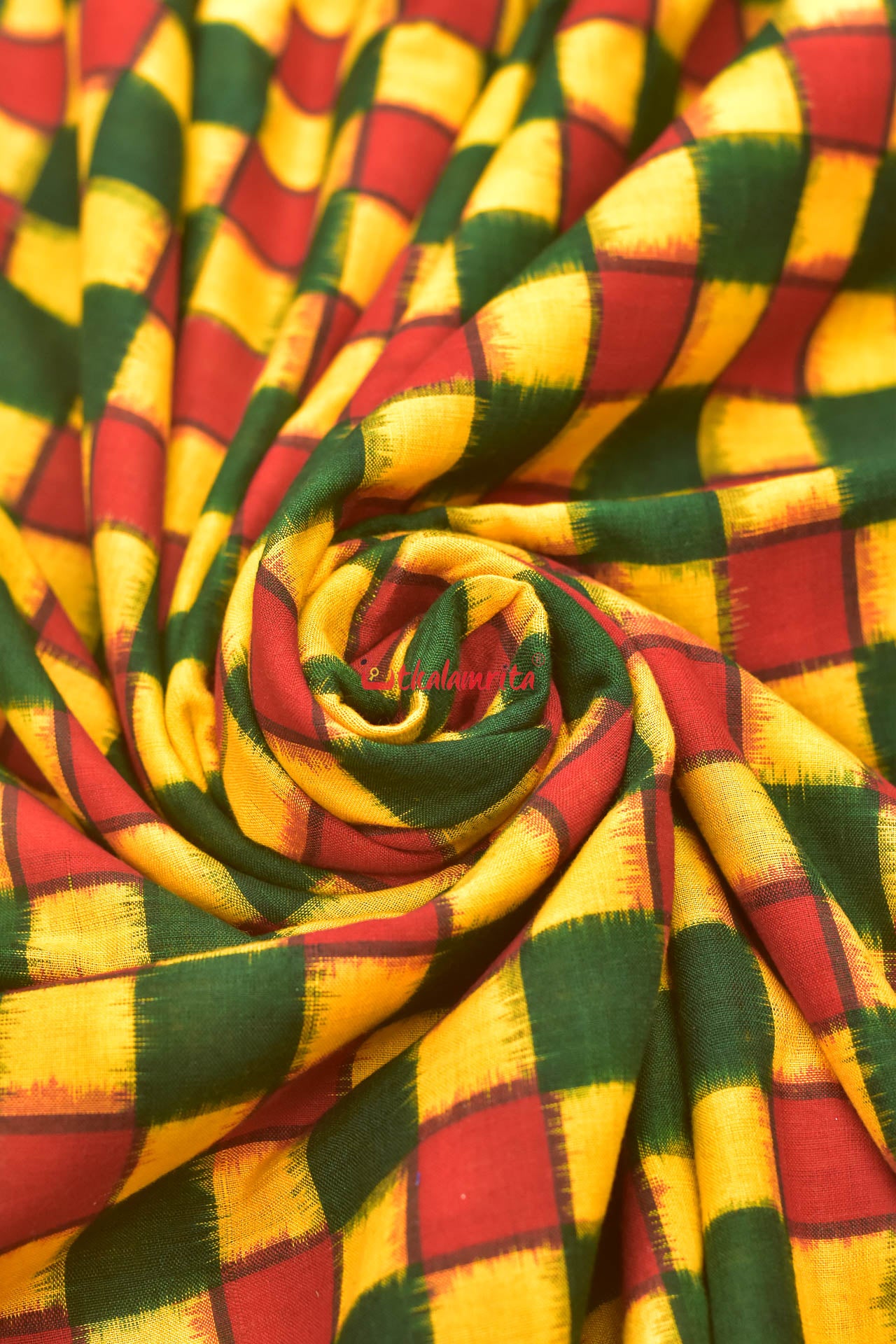 Yellow Red Total Pasapali Sambalpuri Cotton (Fabric)