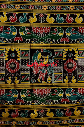 Coffee Body Pasapali Nartaki Anchal Khandua Silk Saree