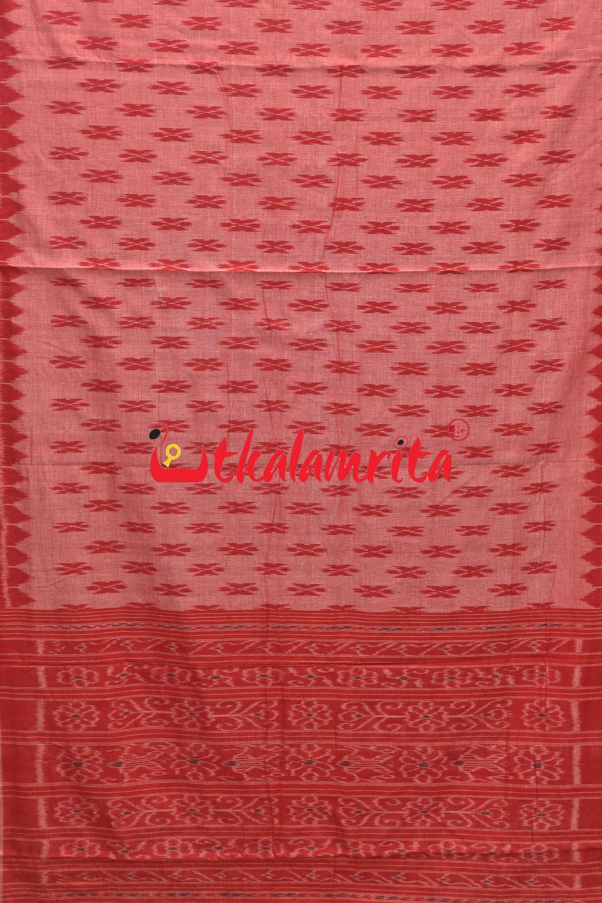 Pink Red Body Bandha Khandua Cotton Saree