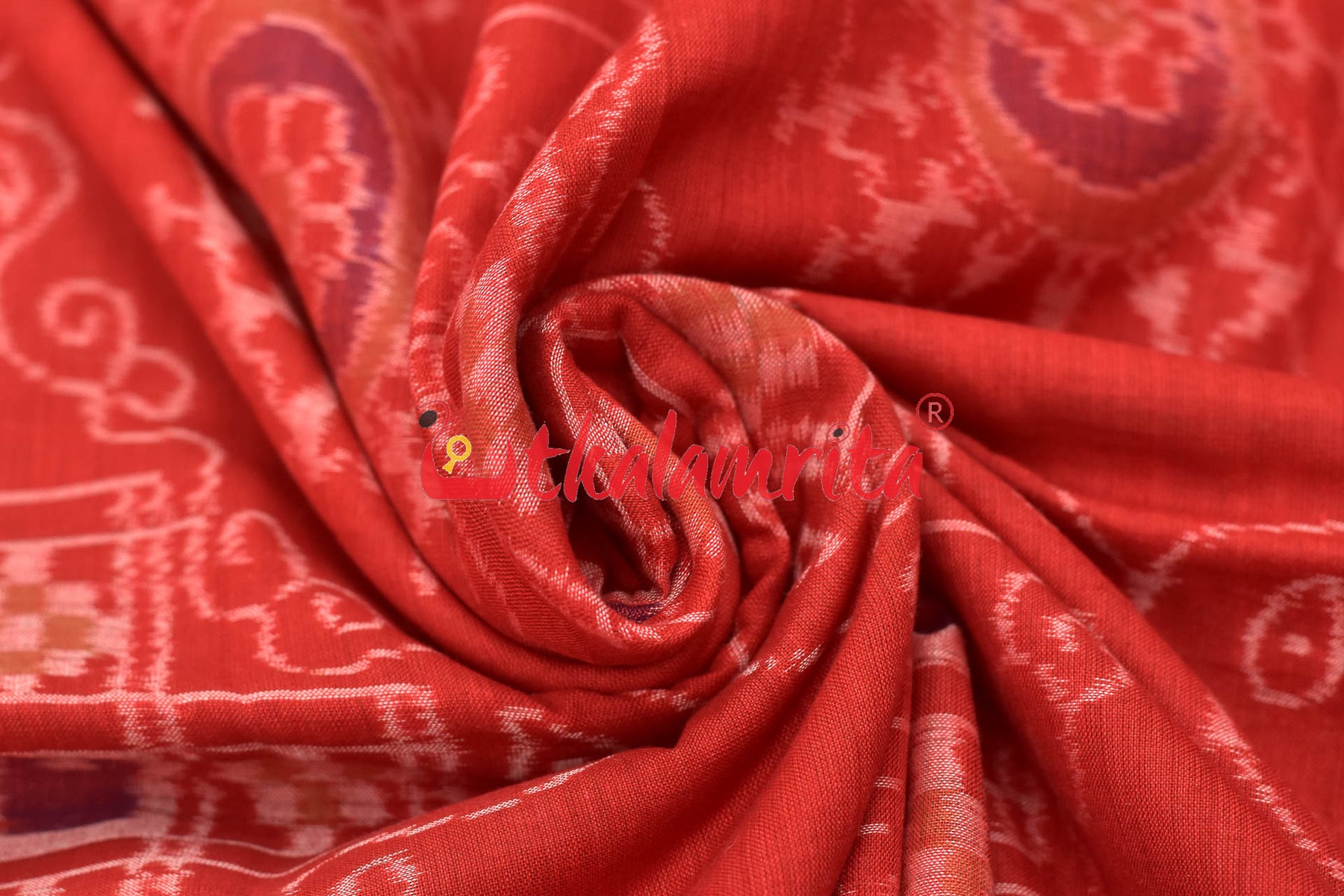 Thikiri Tribal Red Jhoti Sambalpuri (Fabric)