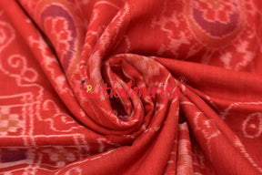 Thikiri Tribal Red Jhoti Sambalpuri (Fabric)